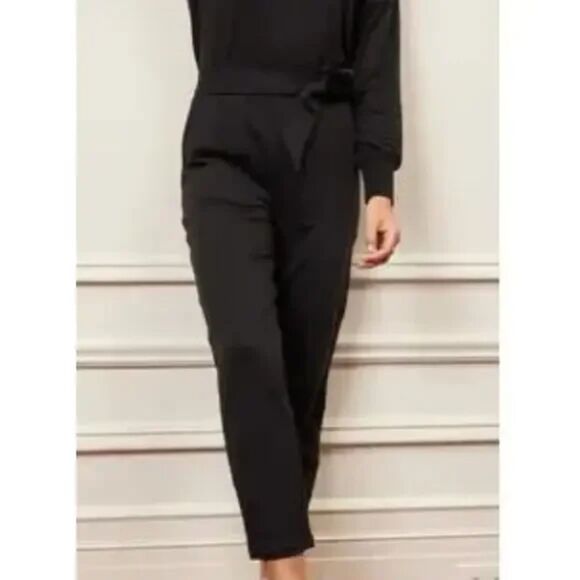 SUMMERSALT Pants Womens Small Black Pull On Softest French Terry Tie-Waist Pants - Picture 1 of 9